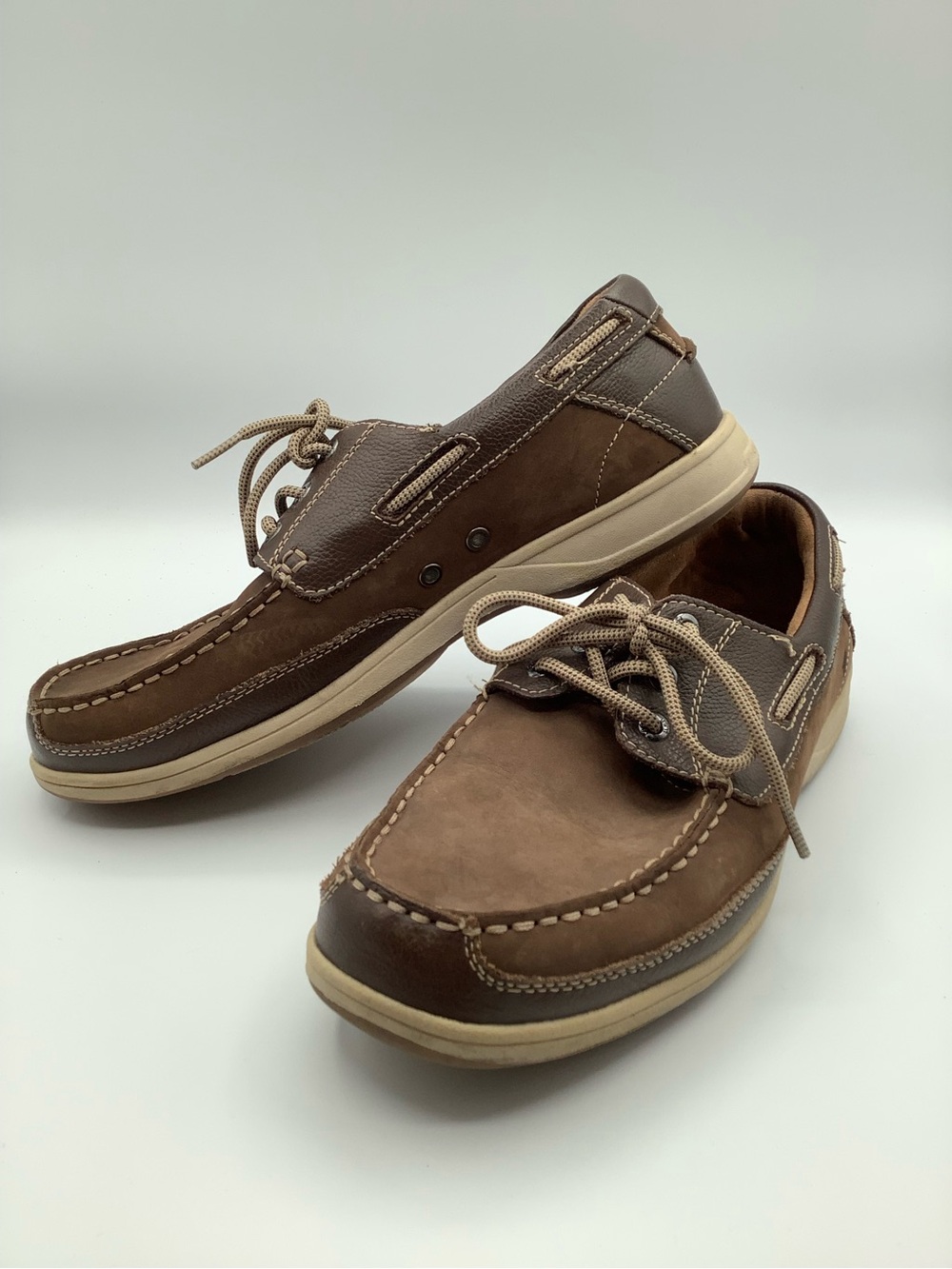 Florsheim Two-Tone Brown and Tan Leather Boat Shoes
